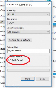 format wd elements hard drive